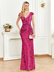 Lucyinlove Elegant Evening Dress 2023 Women Long Mermaid Formal Sequins Sexy Deep V-neck Prom Luxury Wedding Party Gowns Dresses