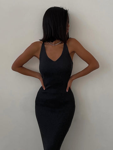 Chain Backless Bodycon Dress