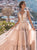 2021 Sleeveless Plunging V Neck Bridal Gown Appliques Eembellished Open Side Hippie Romantic Backless Wedding Dress Champagne