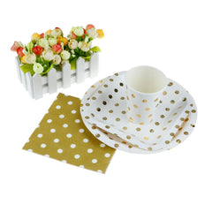 1 Set New Gold Blocking Disposable Tableware Set