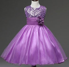 10 Color Flower girl Dress with a rose
