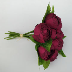 (10 Head) Silk Artificial Roses Simple tied Bouquet