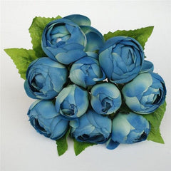 (10 Head) Silk Artificial Roses Simple tied Bouquet