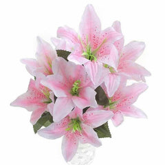 10 Heads Artificial Lilies