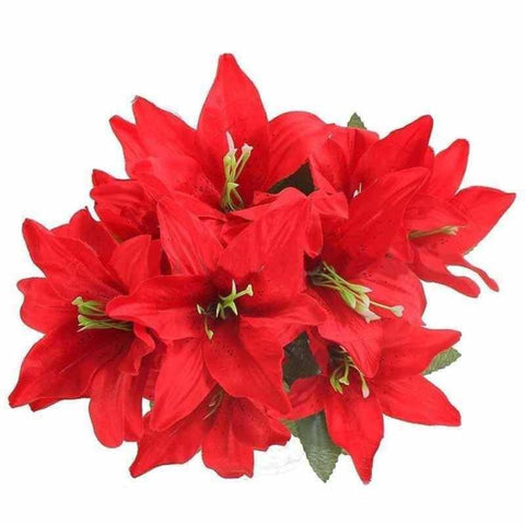 10 Heads Artificial Lilies