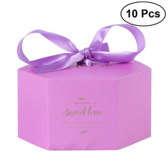10 Pcs Wedding  Candy Boxes Multiple Colors