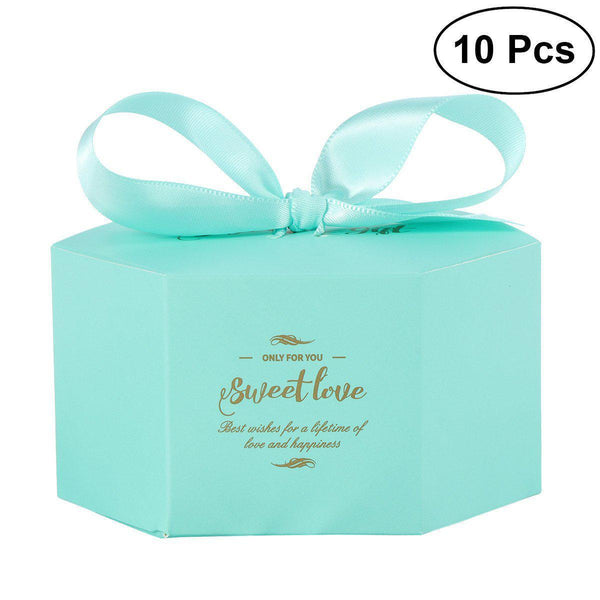 10 Pcs Wedding Candy Boxes Multiple Colors