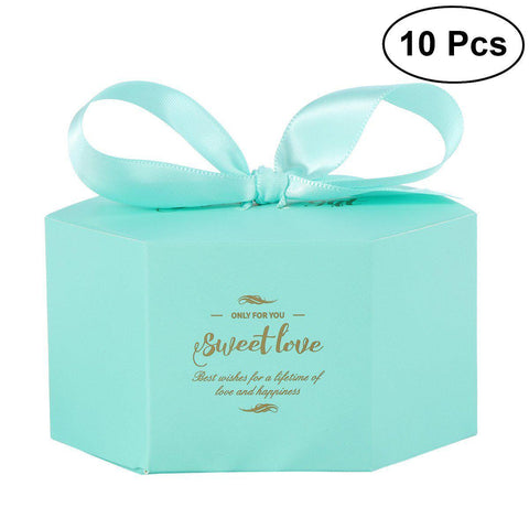 10 Pcs Wedding  Candy Boxes Multiple Colors