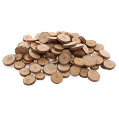 100pcs 1.5-3CM Wood Log Slices Discs for DIY Crafts Wedding Centerpieces (Wood Color)