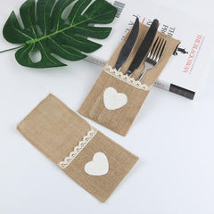10Pcs Burlap Cutlery Holders