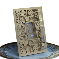 10pcs Hollow Flower Wedding Invitation Cards without Envelope