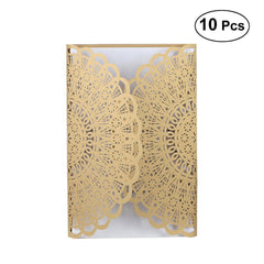 10pcs Hollow Flower Wedding Invitation Cards  without  Envelope