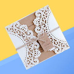 10Pcs Hollow Out Wedding Invitation Card Greeting Card Congratulation Card
