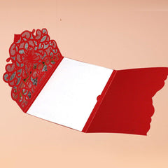 10pcs Hollow Three-folded Butterfly Pattern Wedding Invitation Cards