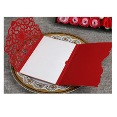 10pcs Hollow Three-folded Butterfly Pattern Wedding Invitation Cards