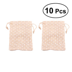 10Pcs Linen Drawstring Bag
