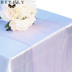 10PCS New design Silver Sheer Organza Table Runner wedding decorations  12
