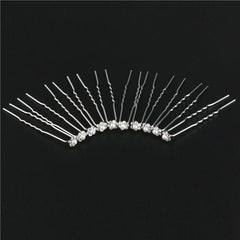 10pcs Pearl Rhinestone U-Shaped Hairpins