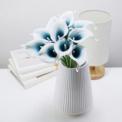 10pcs Real Touch Calla Lily Bouquet Faux Flowers Wedding Centerpieces Arrangement Decorations