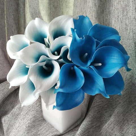 10pcs Real Touch Calla Lily Bouquet Faux Flowers Wedding Centerpieces Arrangement Decorations