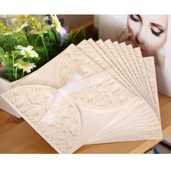 10Pcs Romantic Wedding Party Invitation Card Delicate Carved Butterlies Pattern
