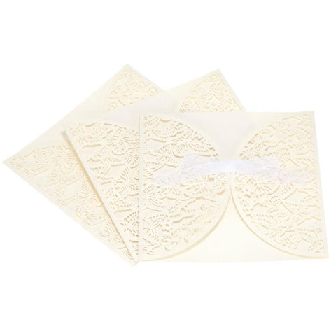 10Pcs Romantic Wedding Party Invitation Card Delicate Carved Butterlies Pattern