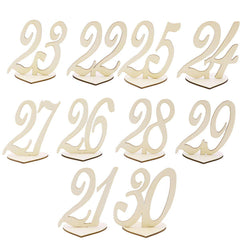 10pcs Wooden Table Numbers with Heart Shape Holder Base for Wedding Birthday Party Supplies