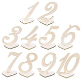10pcs Wooden Table Numbers with Heart Shape Holder Base for Wedding Birthday Party Supplies