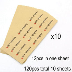120PCS/Lot Handmade With Heart Paper Gift Tags Stickers