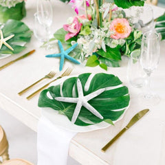 12pcs 35x29cm Artificial Palm Leaf Hawaiian Table Place mats