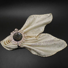 12pcs black Gem Diamond Napkin Ring Serviette Holder