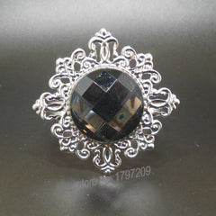 12pcs black Gem Diamond Napkin Ring Serviette Holder