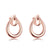 18K Rose Gold Plated Double Hoop Studded Earrings