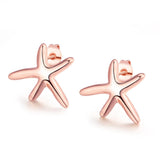 18K Rose Gold Plated Starfish Studded Earrings