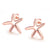 18K Rose Gold Plated Starfish Studded Earrings