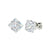 18K White Gold Plated Square Crystal Stud Earring