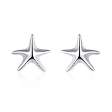 18K White Gold Plated  Starfish Stud Earrings