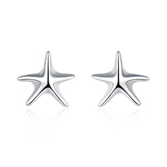 18K White Gold Plated  Starfish Stud Earrings