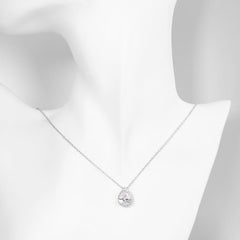 18K  White GP Topaz Teardrop Necklace
