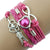 1PC Infinity Love Heart Pearl Leather Charm Bracelet Multiple Colors
