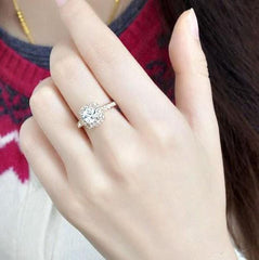 1PC Princess Square  Ring 2 Tones