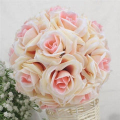 1Pcs 15cm Artificial Silk Flower Rose Kissing Ball Bouquet Centerpiece