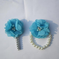 1Set(2pc) Custom Made Mens Boutonniere /Wrist Corsage