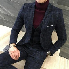 2 Piece Suits Men British Design 4 Colors