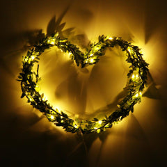 20-LEDs Leaf Garland Battery Operate Copper LED Fairy String Lights