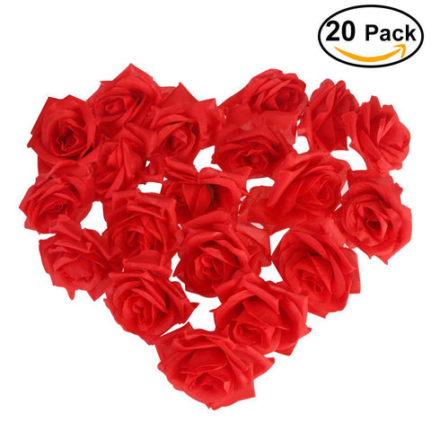 20pcs Artificial Curving Brim Rose Flowers