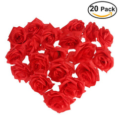 20pcs Artificial Curving Brim Rose Flowers