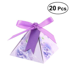 20pcs Candy Boxes Watercolor Pyramid 4 Colors