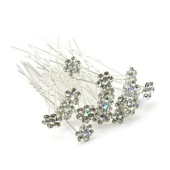 20pcs Crystal Rhinestones Metal U-Shaped Hairpins