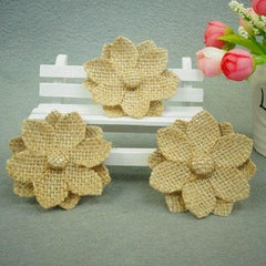 20pcs handmade Natural Jute Burlap Hessian flower
